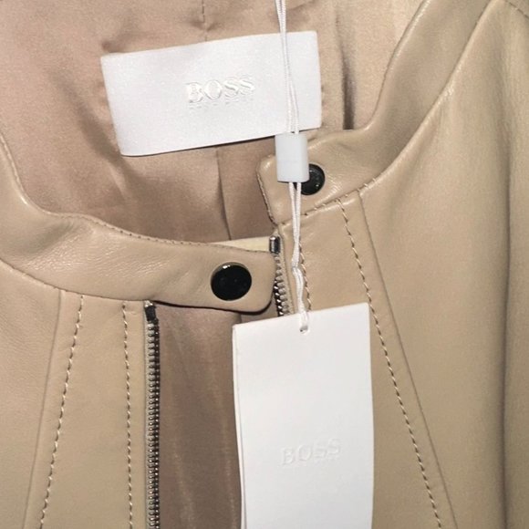 Lambskin Leather Bomber, Hugo Boss, Size 8, NWT - Picture 3 of 8